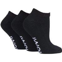 SOCKSHOP Iomi Women's 3 Pair FootNurse Cushioned Foot Diabetic Trainer Socks in Black | Size: 4-8