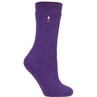 SOCKSHOP Heat Holders Women's 1 Pair Original 2.3 TOG Thermal Socks in Purple | Size: 4-8