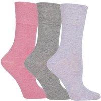 SOCKSHOP Gentle Grip Women's 3 Pair Sammy Plain Cotton Socks | Size: 4-8
