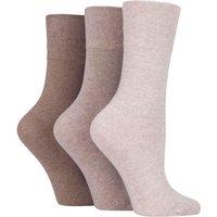 SOCKSHOP Iomi Women's 3 Pair FootNurse Gentle Grip Diabetic Socks in Natural | Size: 4-8