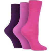 SOCKSHOP Iomi Women's 3 Pair FootNurse Gentle Grip Diabetic Socks in Pink | Size: 4-8