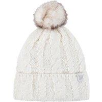 SOCKSHOP Heat Holders Women's 1 Pack Heat Weaver Cable Knit Pom Pom Hat in Cream