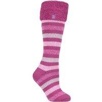 SOCKSHOP Heat Holders Women's 1 Pair 2.3 TOG Hellebore Cosy Cuff Wellington Boot Socks in Baby Pink | Size: 4-8