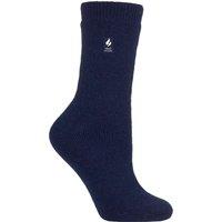 SOCKSHOP Heat Holders Women's 1 Pair 1.6 TOG Lite Plain Socks in Navy | Size: 4-8