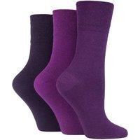 SOCKSHOP Iomi Women's 3 Pair FootNurse Gentle Grip Diabetic Socks in Purple | Size: 4-8