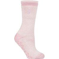 SOCKSHOP Heat Holders Women's 1 Pair 2.3 TOG Plain & Patterned Slipper Socks in Light Pink | Size: 4-8
