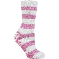 SOCKSHOP Heat Holders Women's 1 Pair 2.3 TOG Plain & Patterned Slipper Socks in Light Grey | Size: 4-8