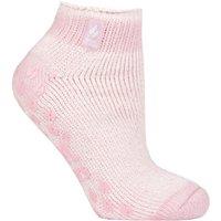 SOCKSHOP Heat Holders Women's 1 Pair 2.3 TOG Patterned & Striped Ankle Slipper Socks in Pink | Size: 4-8