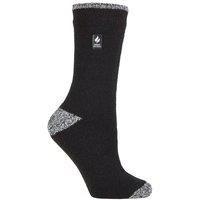 SOCKSHOP Heat Holders Women's 1 Pair 2.3 TOG Patterned Thermal Socks in White | Size: 4-8