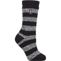 SOCKSHOP Heat Holders Women's 1 Pair 2.3 TOG Patterned Thermal Socks in Black | Size: 4-8