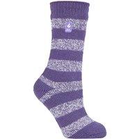 SOCKSHOP Heat Holders Women's 1 Pair 2.3 TOG Patterned Thermal Socks in Pale Lilac | Size: 4-8
