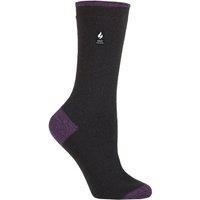 SOCKSHOP Heat Holders Women's 1 Pair 1.0 TOG Ultralite Striped, Argyle & Patterned Socks in Plum | Size: 4-8