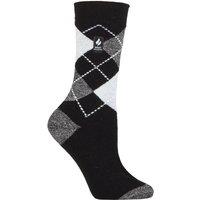 SOCKSHOP Heat Holders Women's 1 Pair 1.0 TOG Ultralite Striped, Argyle & Patterned Socks in Charcoal | Size: 4-8