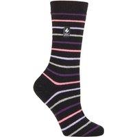 SOCKSHOP Heat Holders Women's 1 Pair 1.0 TOG Ultralite Striped, Argyle & Patterned Socks in Grey | Size: 4-8