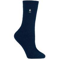 SOCKSHOP Heat Holders Women's 1 Pair 1.0 TOG Ultra Lite Plain Socks in Navy | Size: 4-8