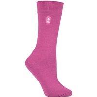 SOCKSHOP Heat Holders Women's 1 Pair 1.0 TOG Ultra Lite Plain Socks in Dusty Pink | Size: 4-8