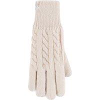 SOCKSHOP Heat Holders Women's 1 Pair Willow Cable Gloves in Cream | Size: Medium/Large