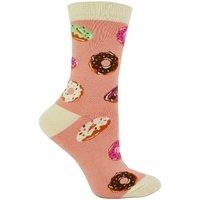 Miss Sparrow Women's Soft Bamboo Novelty Patterned Striped Polka Dot Socks in Mid Blue | Size: 4-7