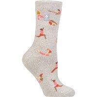SOCKSHOP Heat Holders Women's 1 Pair 1.6 TOG Lite Hobby Socks in Light Grey | Size: 4-8