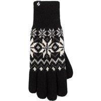 SOCKSHOP Heat Holders Women's 1 Pack Avens Patterned Gloves in Black | Size: Medium/Large