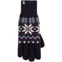 SOCKSHOP Heat Holders Women's 1 Pack Avens Patterned Gloves in Navy | Size: S/M