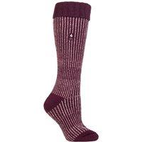 SOCKSHOP Heat Holders Women's 1 Pair 2.3 TOG Thermal Boot Socks in Red | Size: 4-8