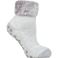 Heat Holders Women's Cosy Fluffy Bed Socks | Warm Thermal Lounge Socks and in Grey | Size: 12-3