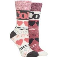 Coca-Cola Women's 2 Pair Coca Cola Love Cosy Socks | Size: 4-8