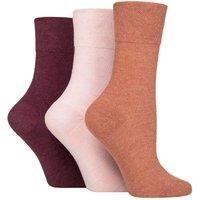 SOCKSHOP Iomi Women's 3 Pair FootNurse Gentle Grip Diabetic Socks in Terracotta | Size: 4-8