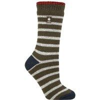 SOCKSHOP Heat Holders Women's 1 Pair 2.3 TOG Patterned Thermal Socks in Olive | Size: 4-8