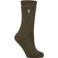 SOCKSHOP Heat Holders Women's 1 Pair Original 2.3 TOG Thermal Socks in Olive | Size: 4-8