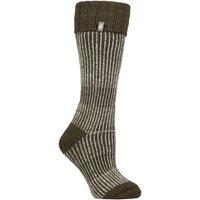SOCKSHOP Heat Holders Women's 1 Pair 2.3 TOG Thermal Boot Socks in Olive | Size: 4-8