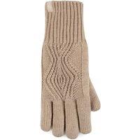 SOCKSHOP Heat Holders Women's 1 Pair Tampere Centre Cable Gloves in Beige | Size: S/M