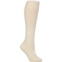SOCKSHOP Workforce Women's 1 Pair Wool Protective Knee High Socks in Cream | Size: 3-5