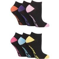 SOCKSHOP Dare to Wear Women's 6 Pair Dare to Wear Patterned & Plain Trainer Socks in Pink | Size: 4-8