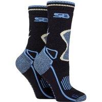 SOCKSHOP Storm Bloc Women's 2 Pair with Wool Blend Socks in Navy | Size: 4-8