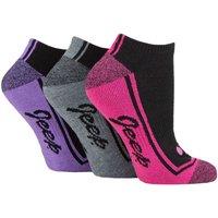 Jeep Women's 3 Pair Performance Trainer Socks in Black | Size: 4-8