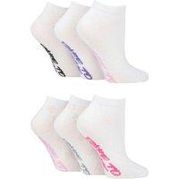 SOCKSHOP Dare to Wear Women's 6 Pair Dare to Wear Pique Knit Patterned Trainer Socks in Off-White | Size: 4-8
