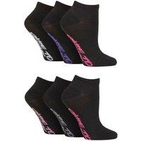 SOCKSHOP Dare to Wear Women's 6 Pair Dare to Wear Pique Knit Patterned Trainer Socks in Black | Size: 4-8