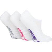 SOCKSHOP Women's 3 Pair Dare to Wear Plain Bamboo No Show Socks in White | Size: 4-8