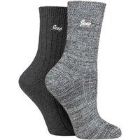 Jeep Women's 2 Pair Performance Polyester Boot Socks in Charcoal | Size: 4-8