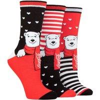 Coca-Cola Women's 3 Pair Coca Cola Polar Bear Cotton Socks | Size: 4-8