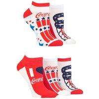 Coca-Cola Women's 5 Pair Coca Cola Stars & Stripe Shoe Liner Socks | Size: 4-8