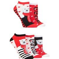 Coca-Cola Women's 5 Pair Coca Cola Polar Bear Shoe Liner Socks | Size: 4-8