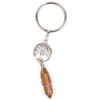 Myga Women's Keyring - Tree Of Life & Goldstone in Silver
