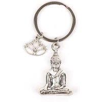 Myga Women's Keyring - Buddha & Lotus in Silver
