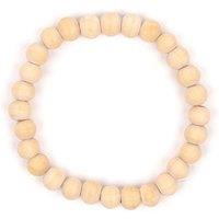 Myga Women's Natural Handmade Wooden Bead Bracelet in Cream