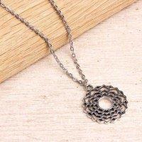 Myga Women's Chakra Necklace - Crown in Silver | Size: 17 inches