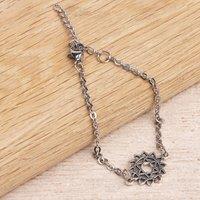 Myga Women's Chakra Bracelet - Heart in Silver | Size: 6.5 inches