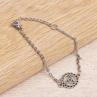 Myga Women's Chakra Bracelet - Throat in Silver | Size: 6.5 inches